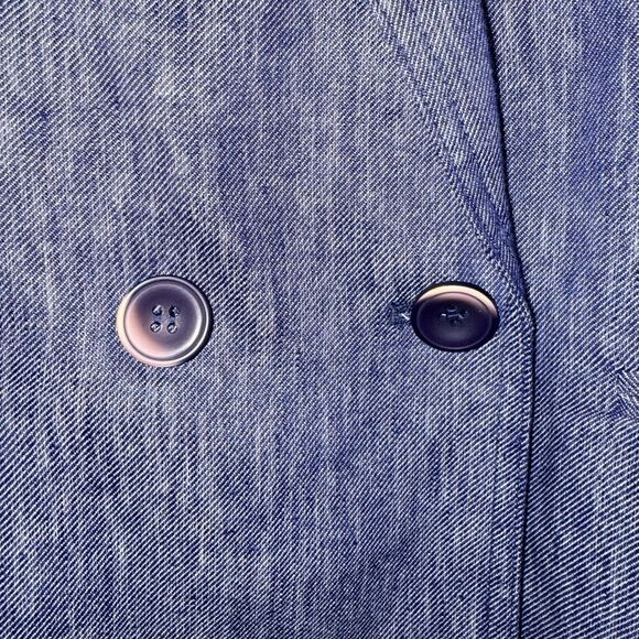 Talbots Denim Double Breasted Blazer - Blue 12P - Picture 4 of 8